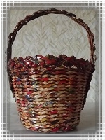 Плетение корзинки из бумажной лозы
