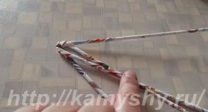 Плетение корзинки из бумажной лозы