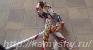 Плетение корзинки из бумажной лозы