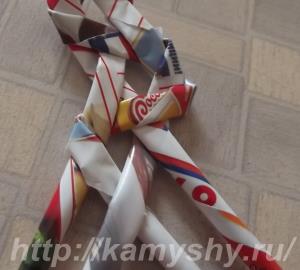 Плетение корзинки из бумажной лозы