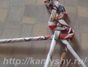 Плетение корзинки из бумажной лозы