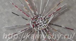 Плетение корзинки из бумажной лозы