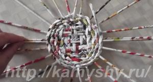 Плетение корзинки из бумажной лозы